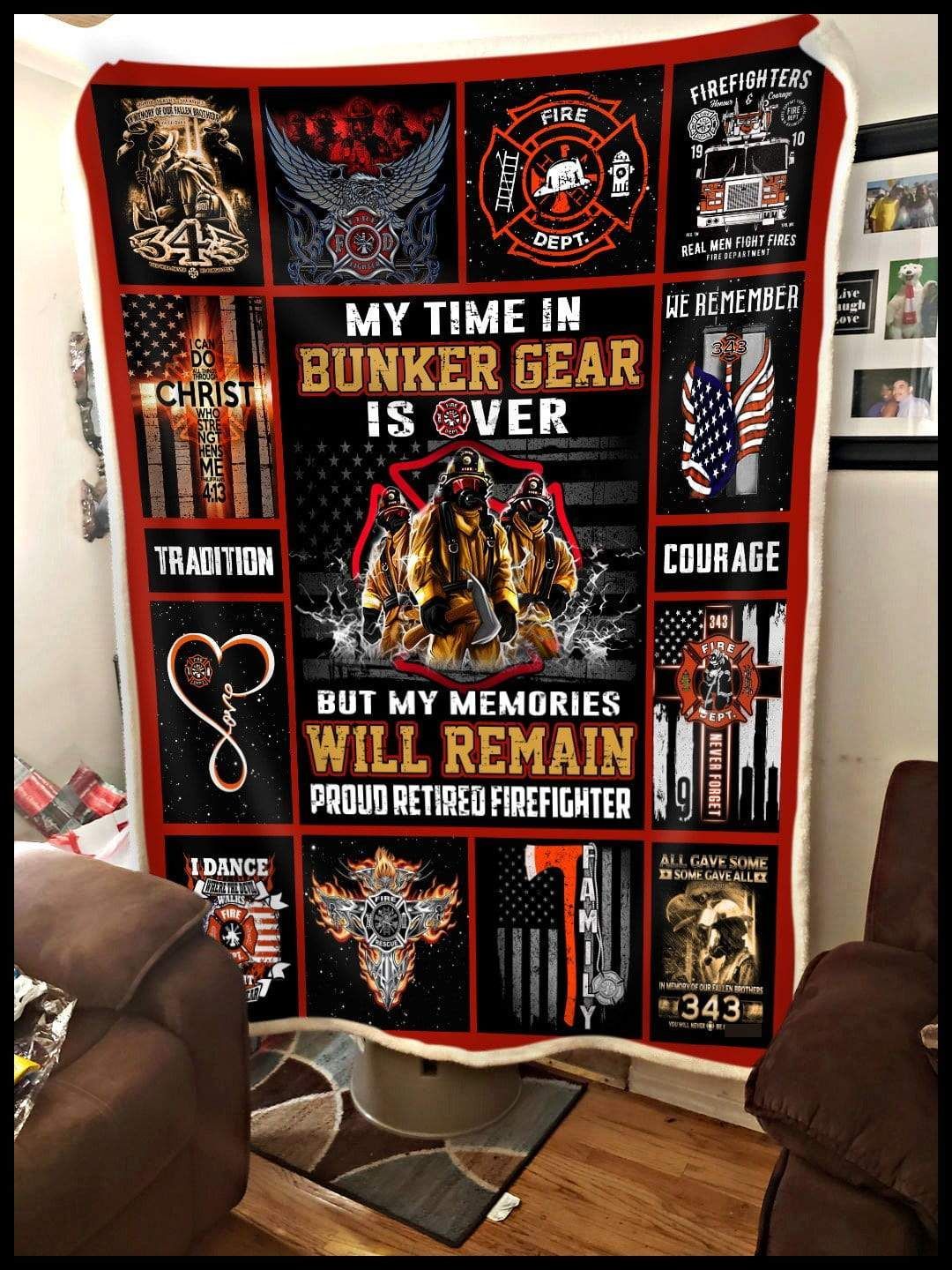 Firefighter Will Remain Sherpa Fleece Blanket