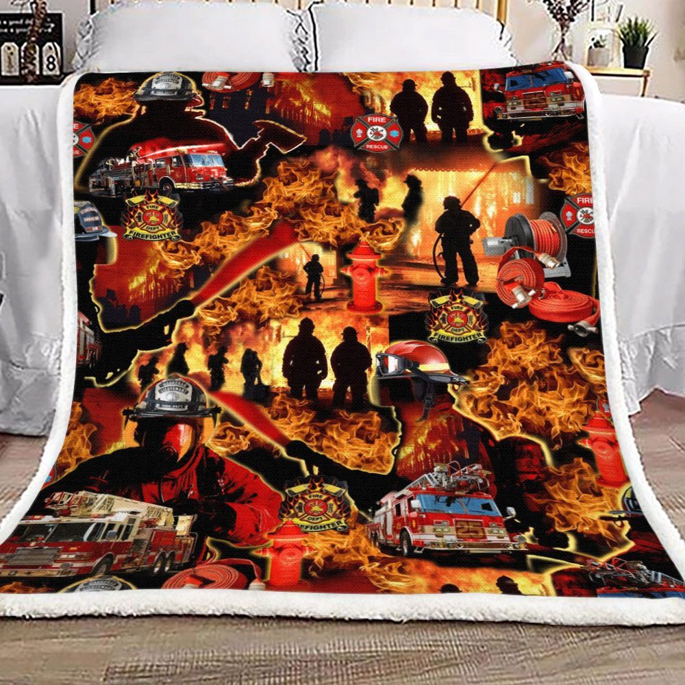 Firefighter Sherpa Fleece Blanket