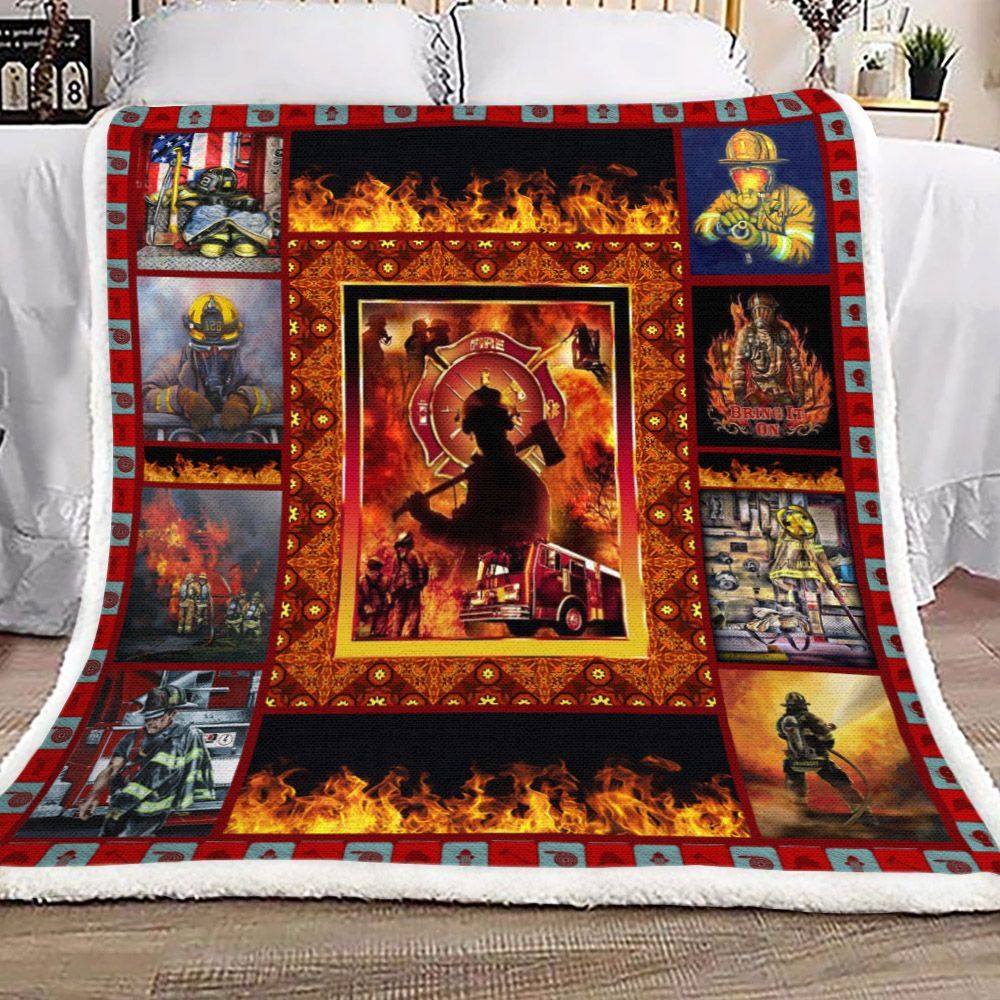 Firefighter Sherpa Fleece Blanket