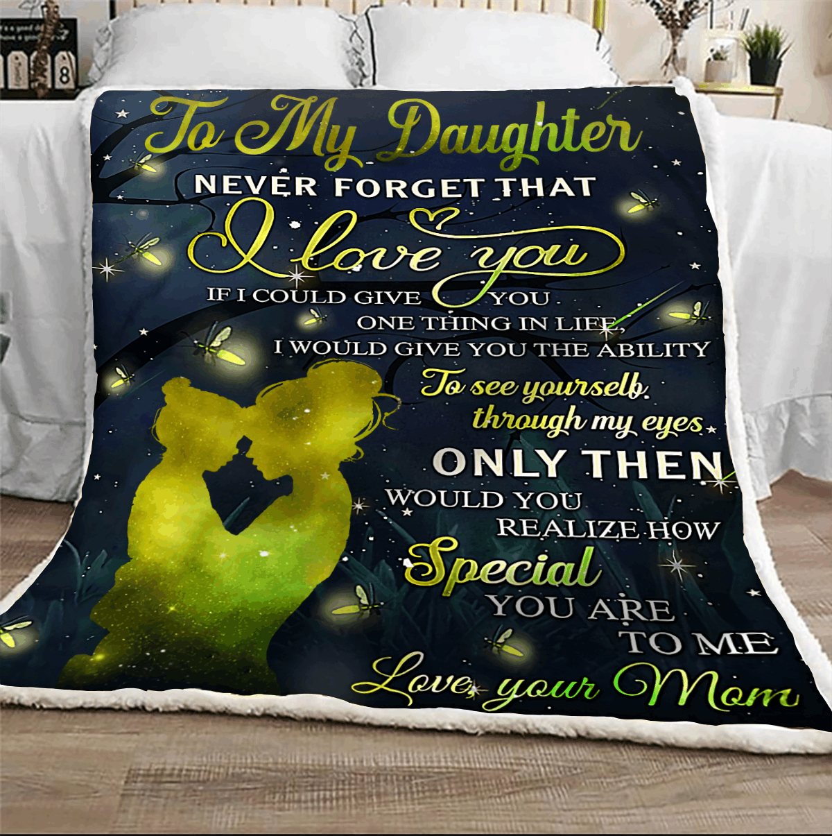 Fireflies To My Daughter I Love You Sherpa Fleece Blanket