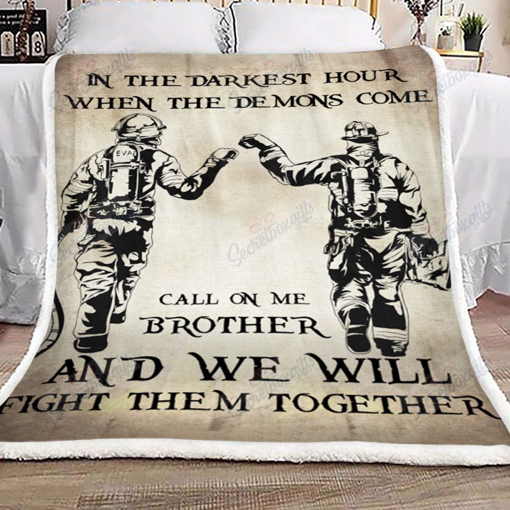 Fireman In The Darkest Hour Fleece Blanket