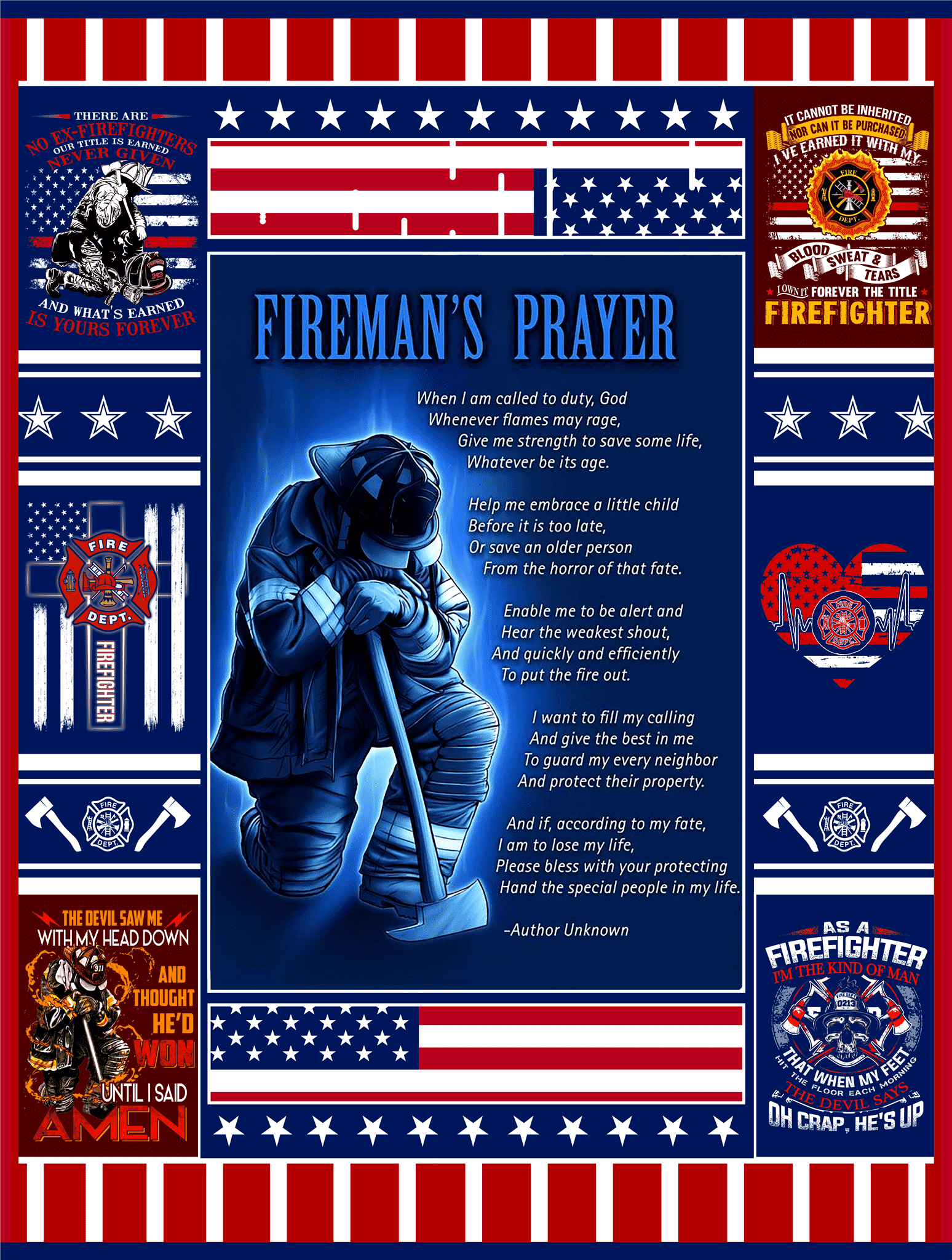 Fireman’s Prayer 3 Sherpa Fleece Blanket