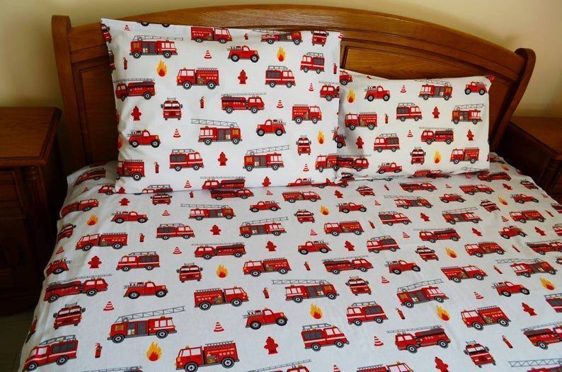 Firetrucks Bedding Set