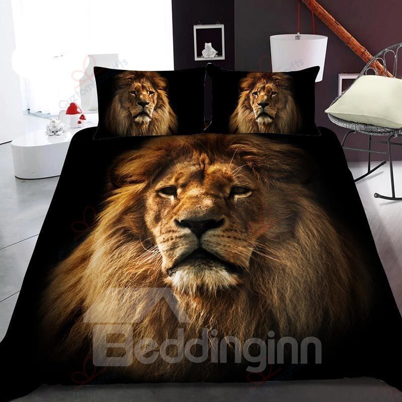 Firm And Persistent Lion’s Head Bedding Set
