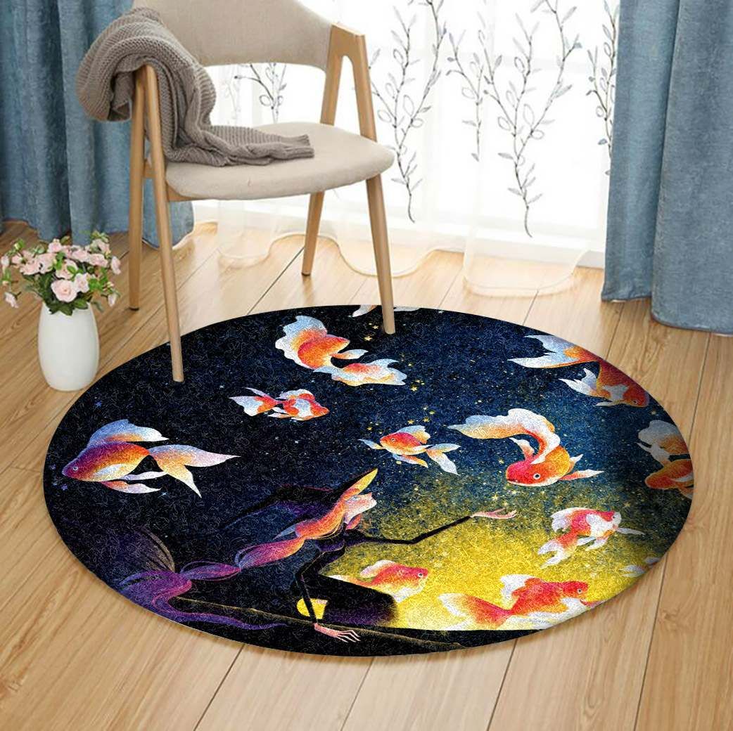 Fish And Witch Round Carpet