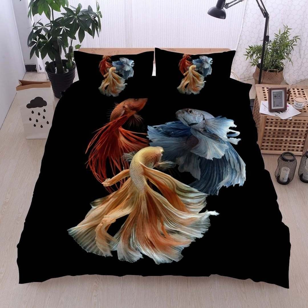 Fish Twin Queen King Cotton Bed Sheets Spread Comforter Bedding Set