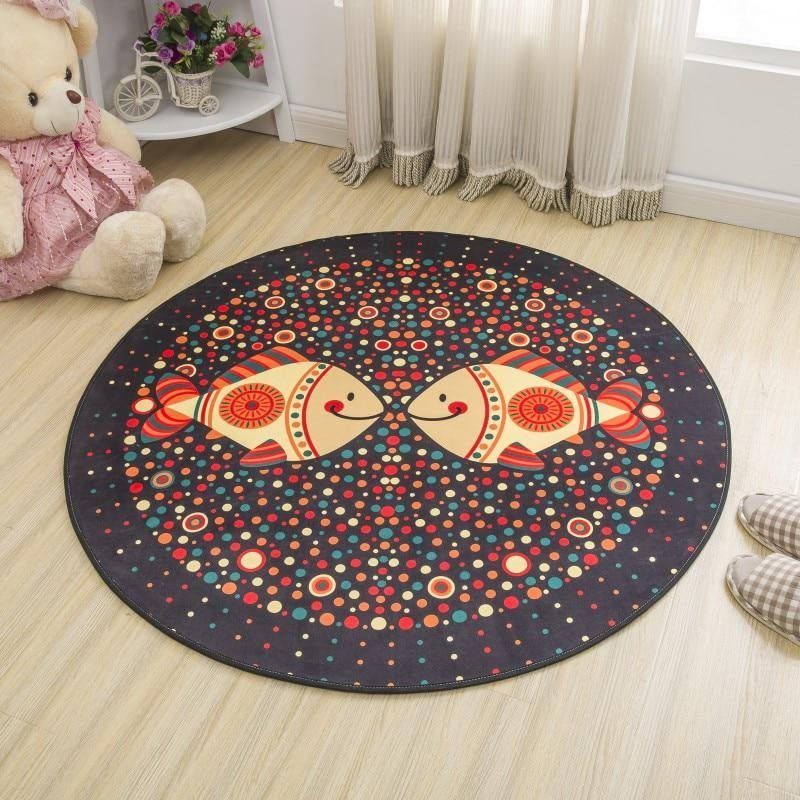Fish Dots Round Carpet