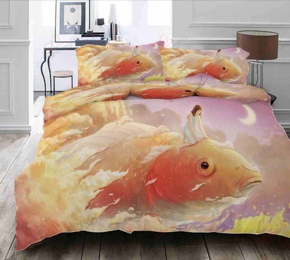 Fish Girl Printed Bedding Set
