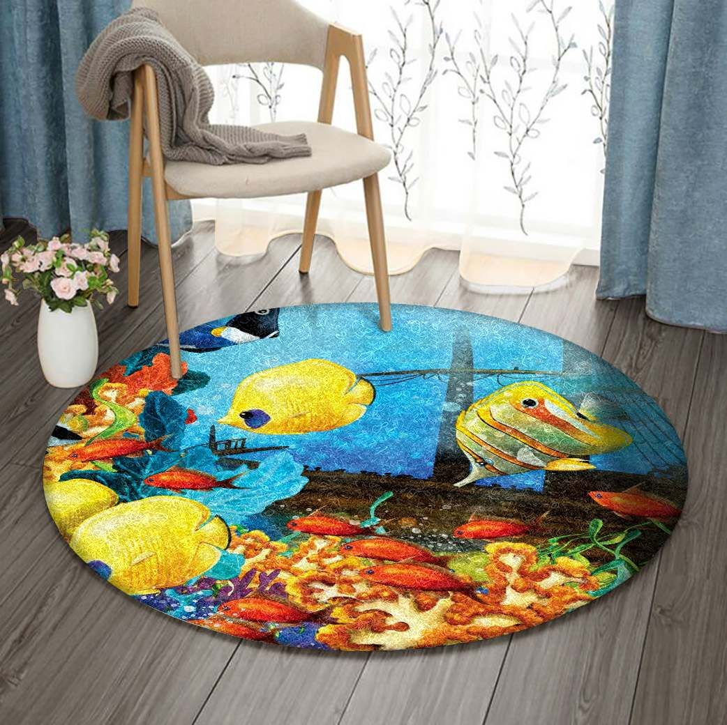 Fish World Round Carpet