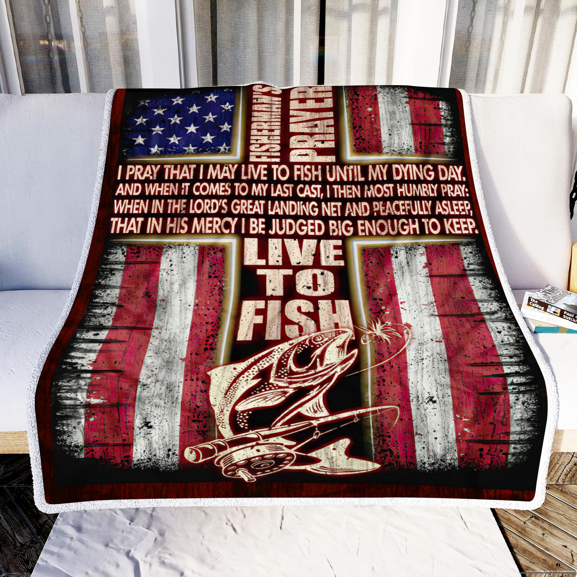 Fisherman Prayer Fleece Blanket