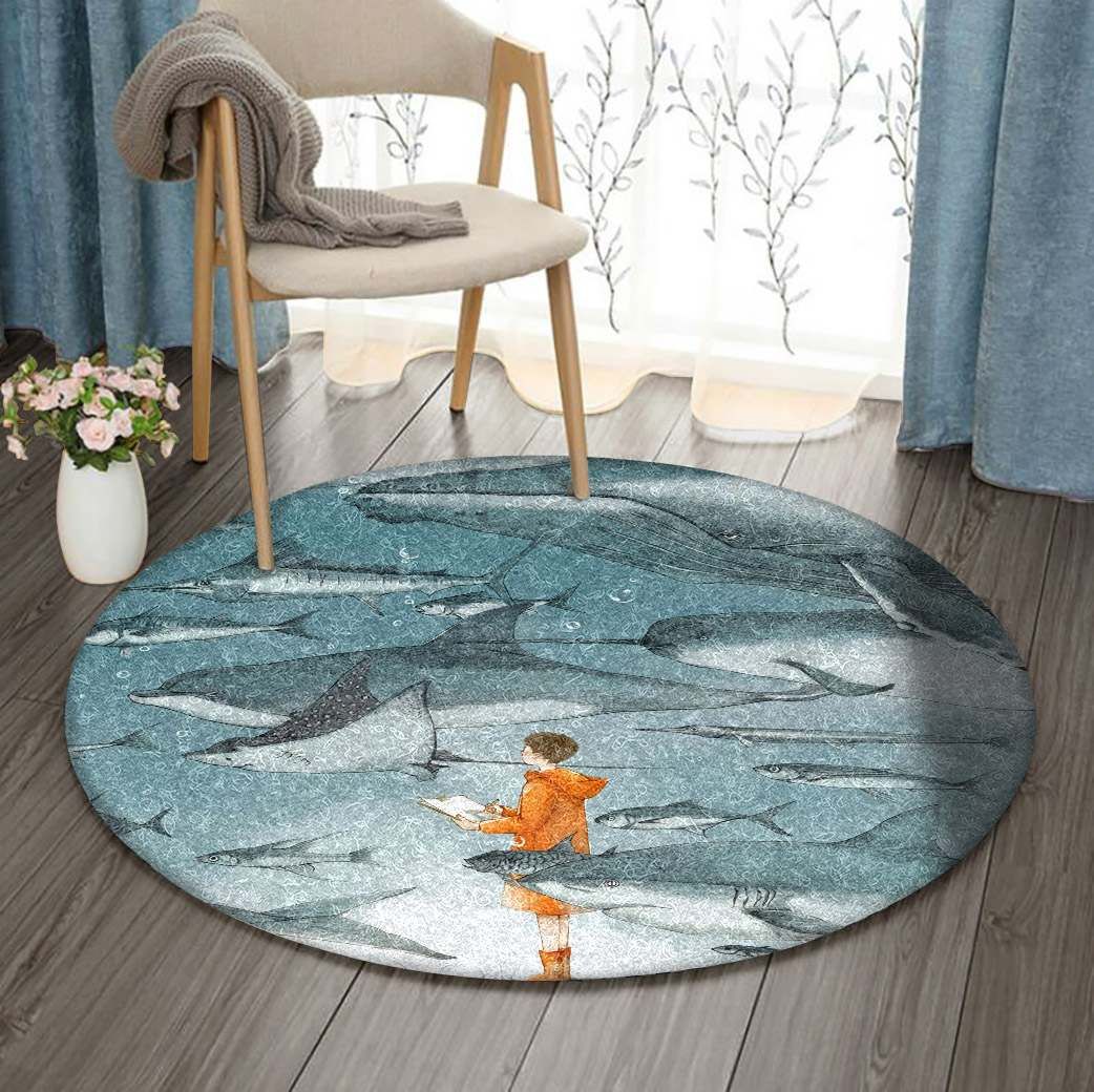 Fishes And The Boy Round Carpet