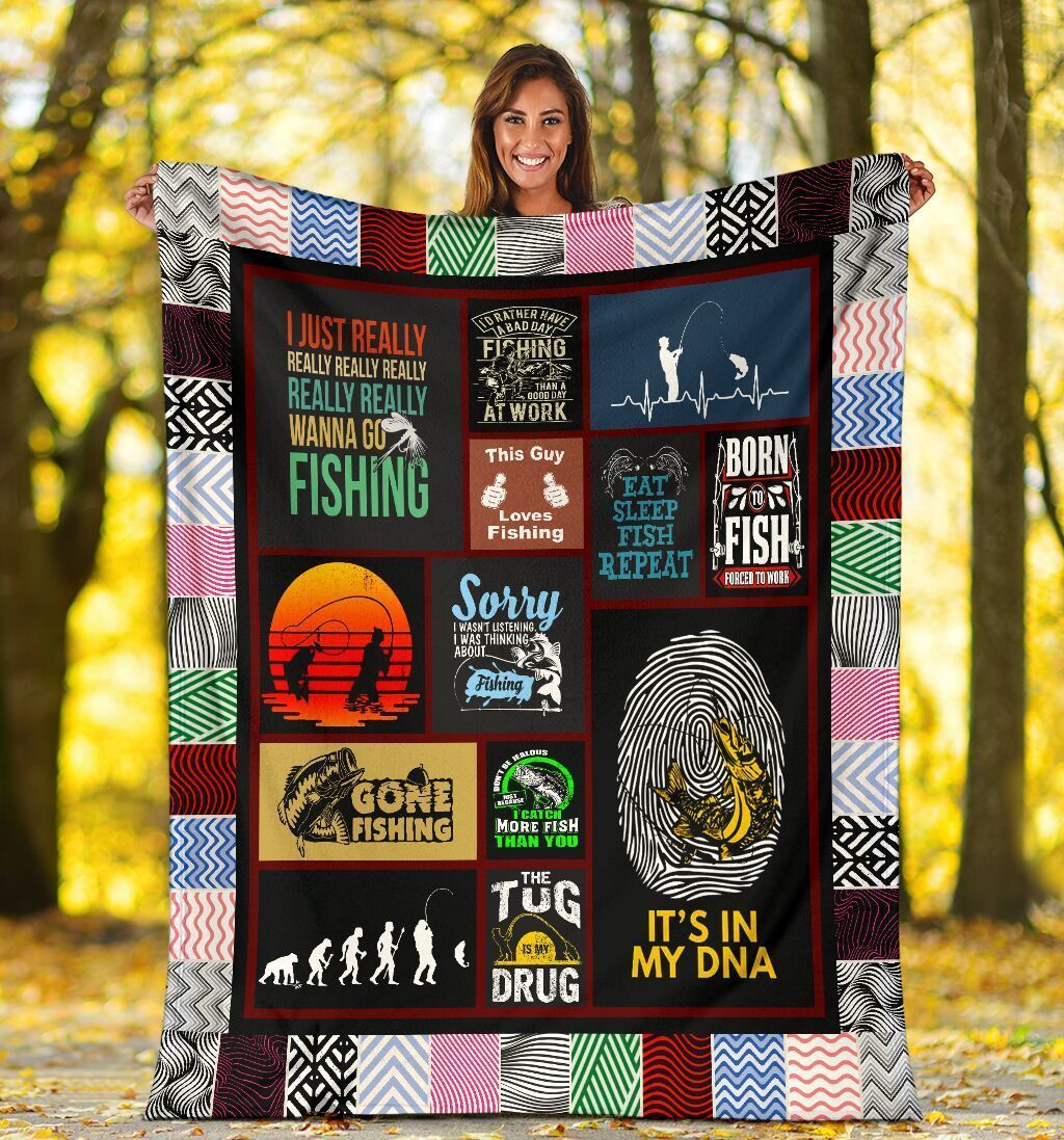 Fishing Nature Outdoor Fisherman Gifts Fleece Blanket
