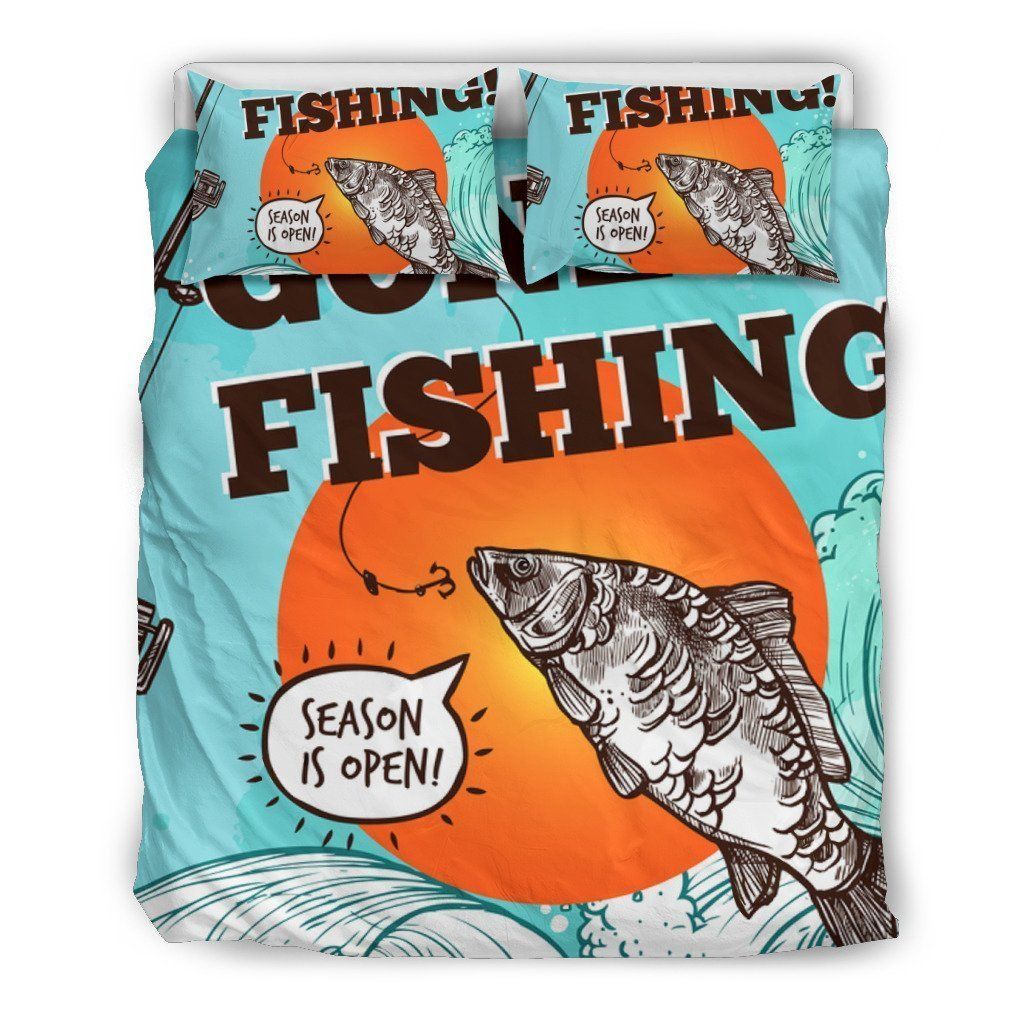 Fishing Season Is Open Orange Bedding Set