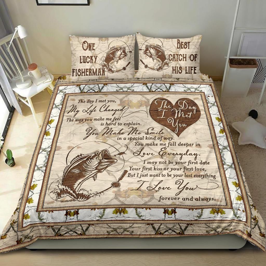 Fishing The Day I Met You Couple Bedding Set