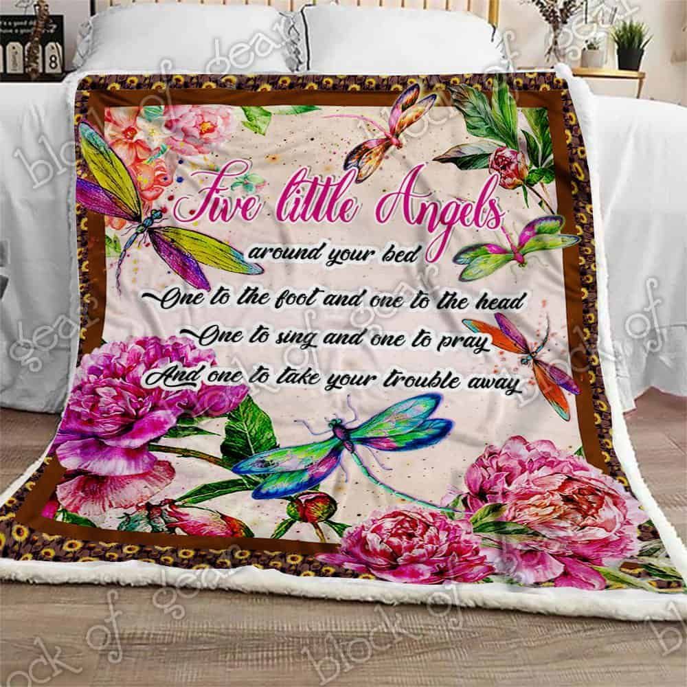 Five Little Angels Fleece Blanket
