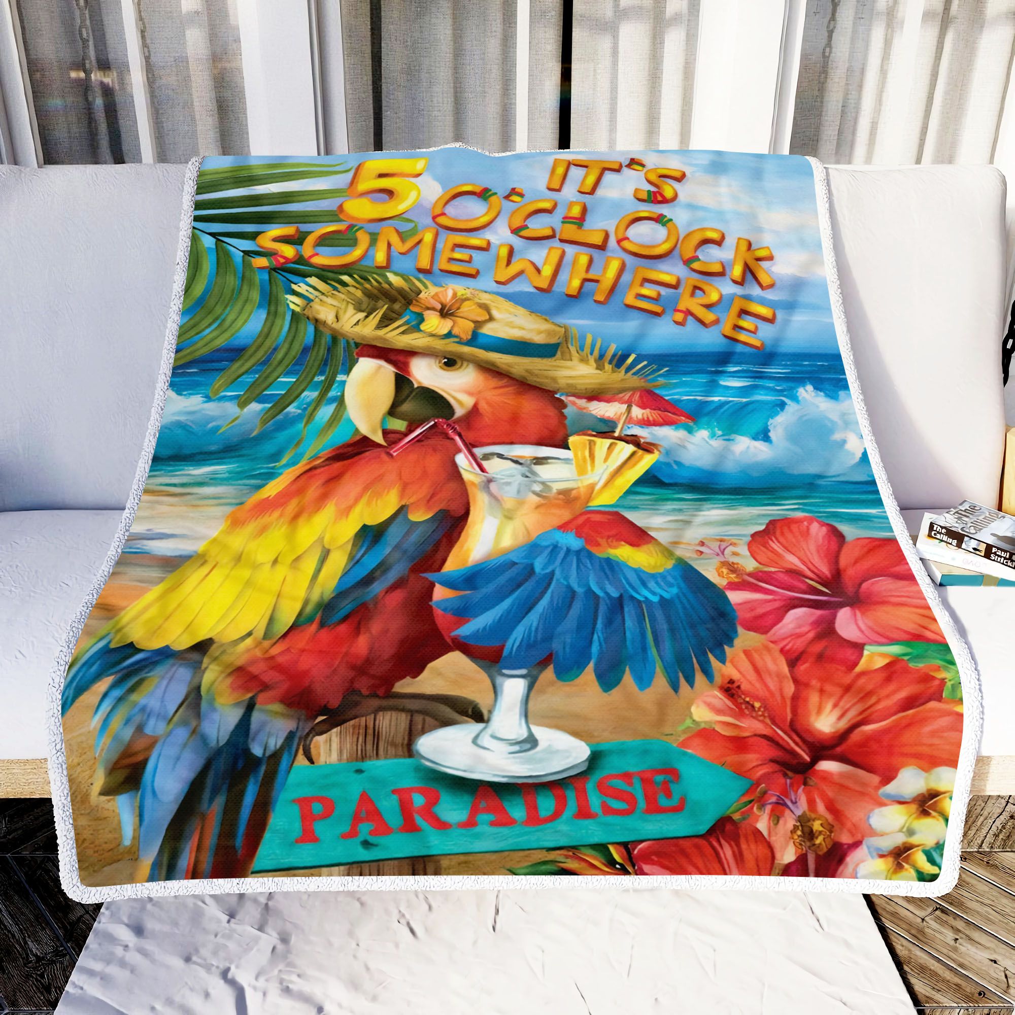 Five Oclock Paradise Summer Fleece Blanket