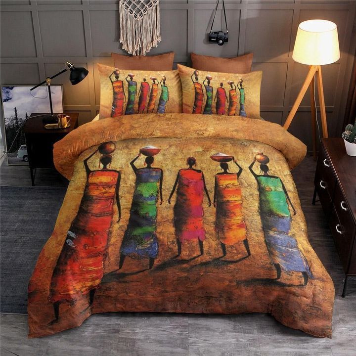 Five Traditional African Black Women Bedding Set