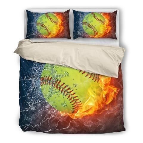 Flame And Water Softball Bedding Set