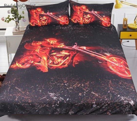 Flame Motorbike Bedding Set