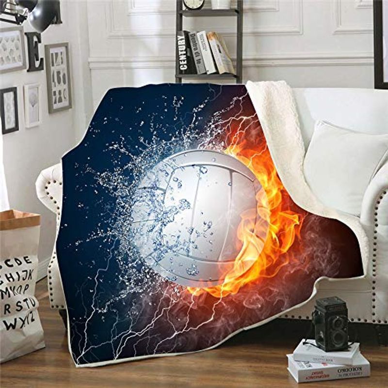 Flame Volleyball Sherpa Fleece Blanket