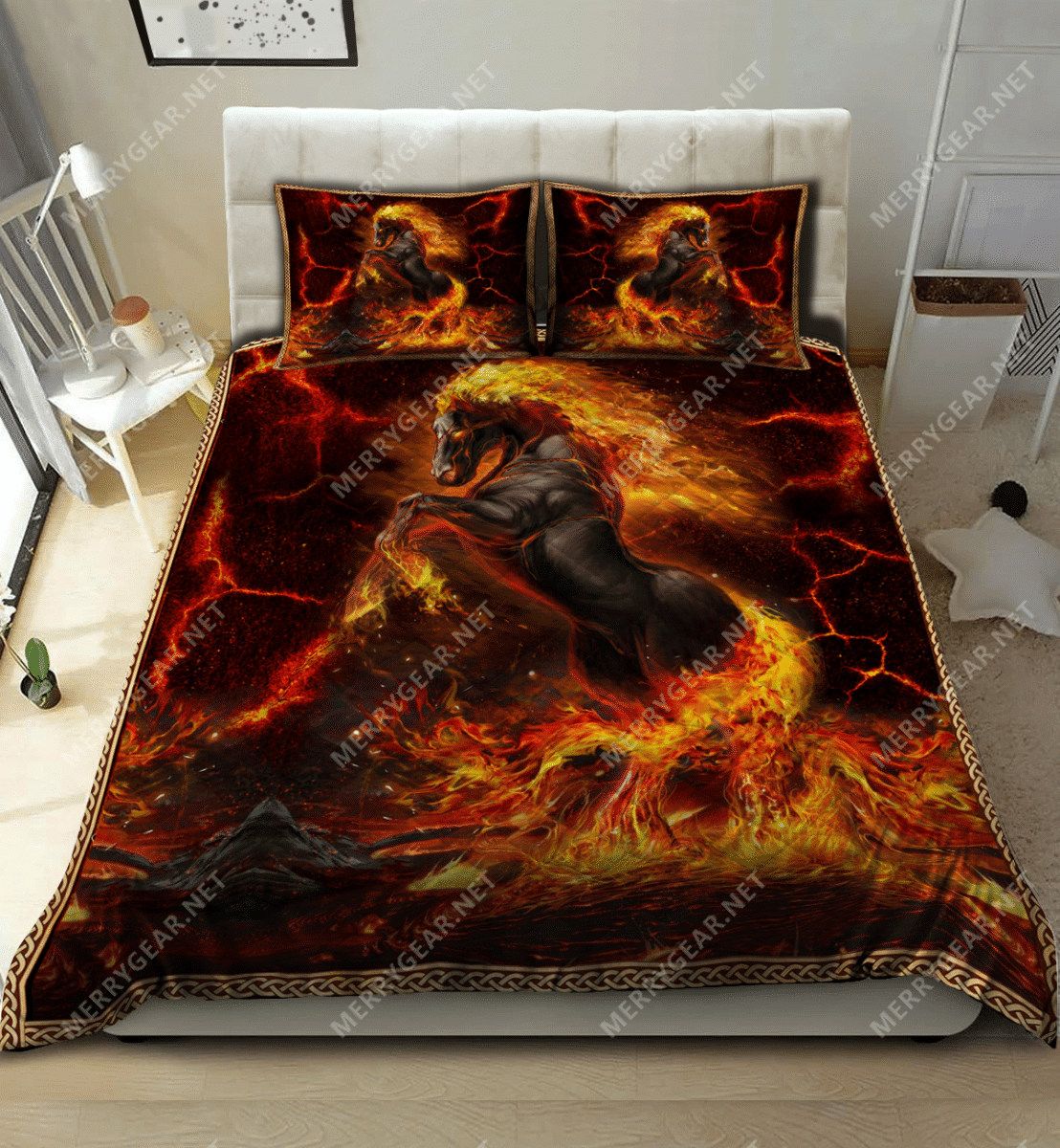 Flaming Horses Bedding Set