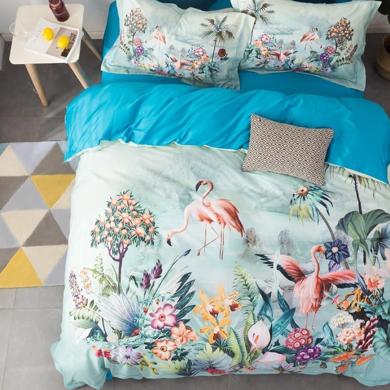 Flamingo And Flower Bedding Set