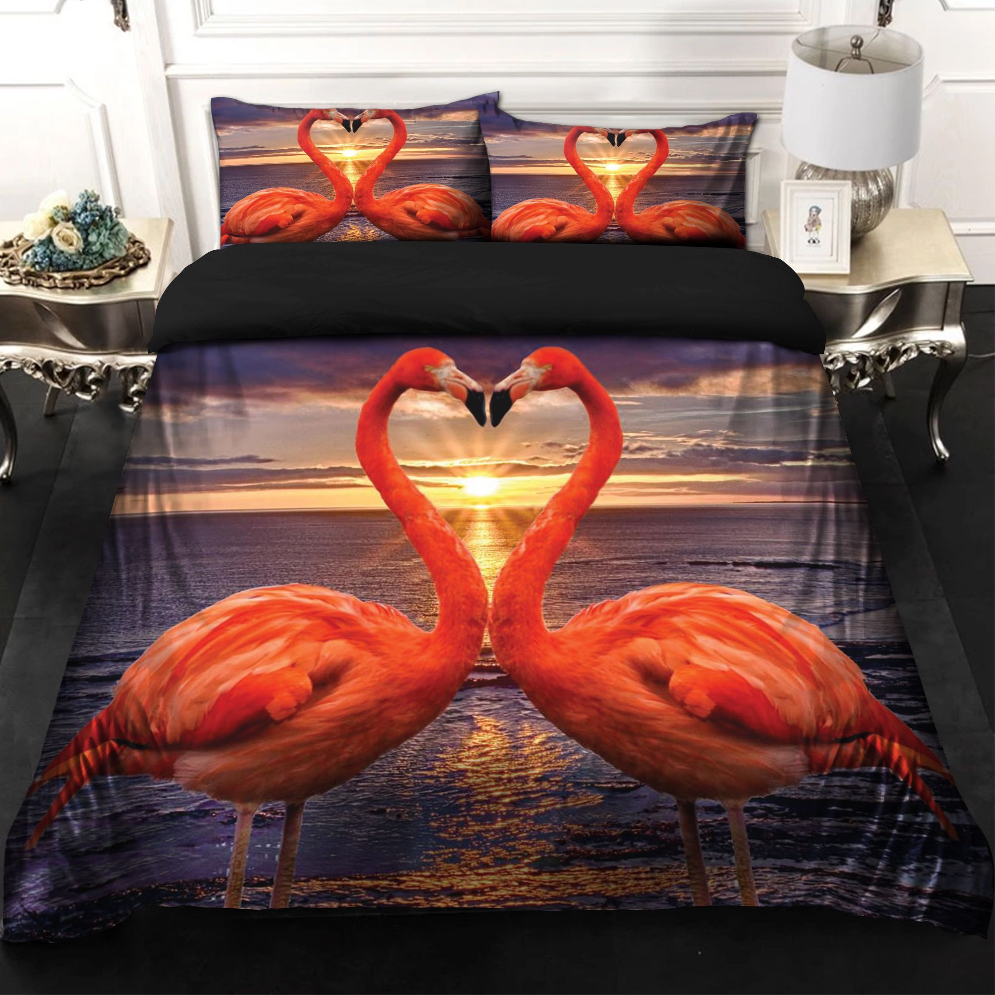 Flamingo Anh Happy Valentine’s Day Bedding Set