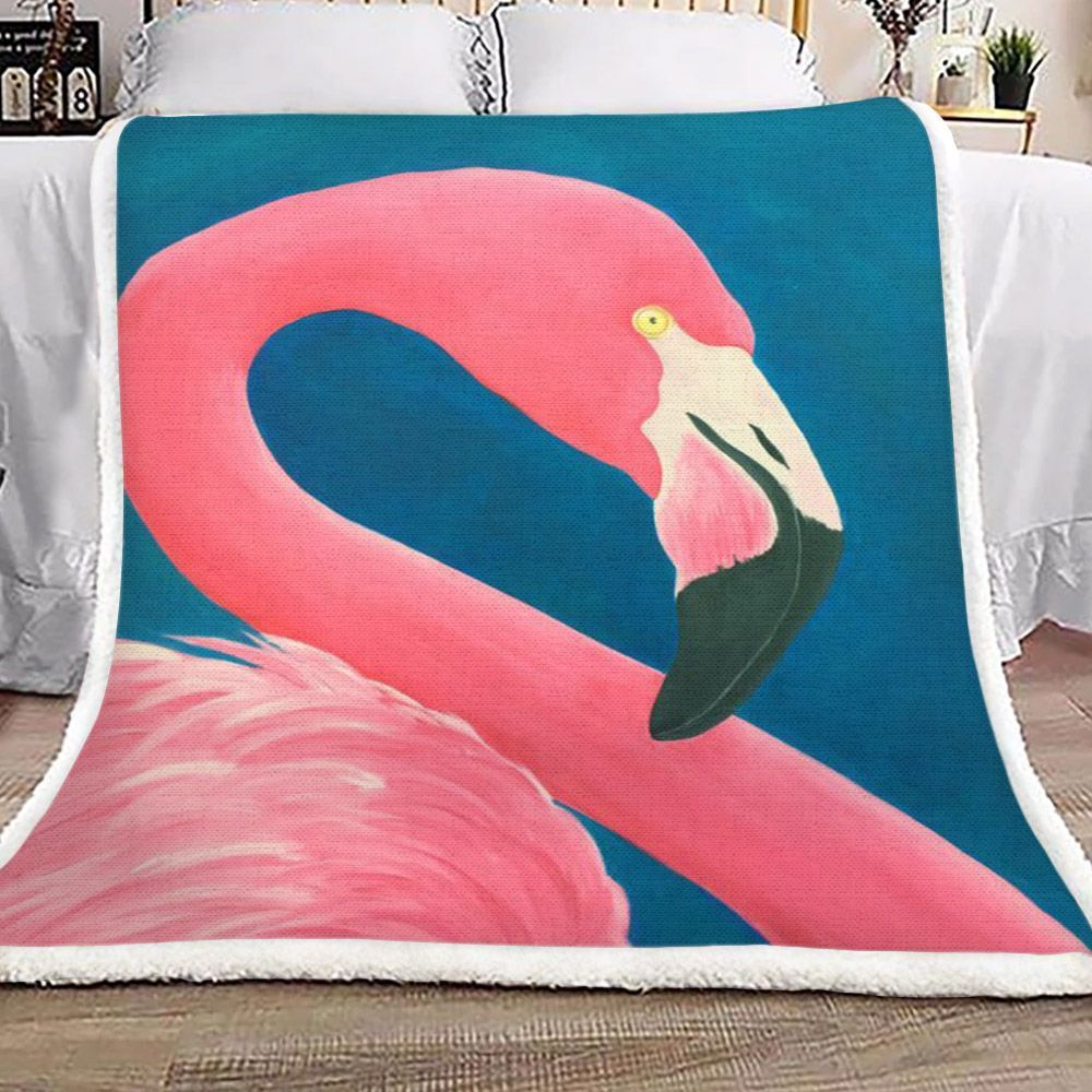 Flamingo Sherpa Fleece Blanket