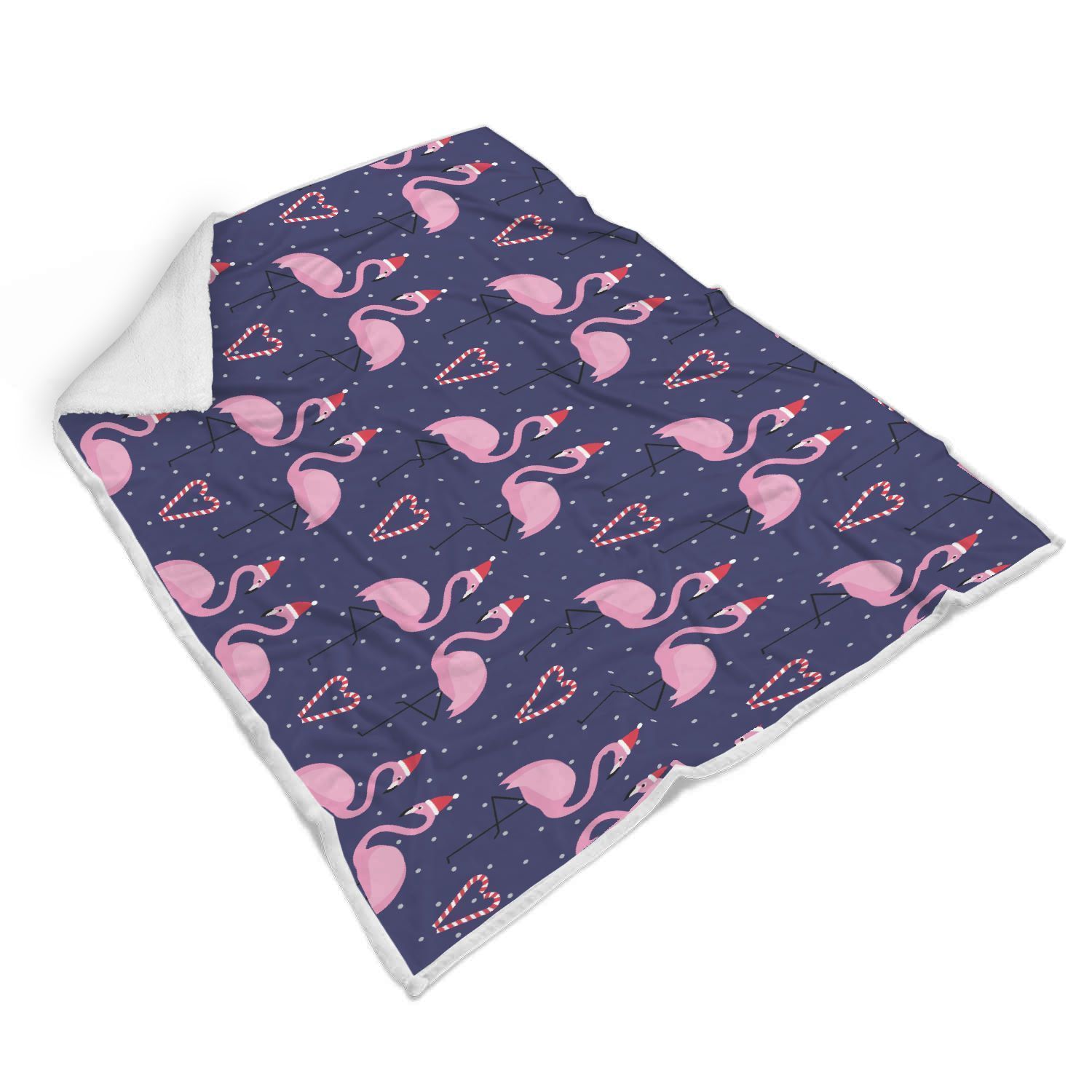 Flamingo Christmas Sherpa Fleece Blanket