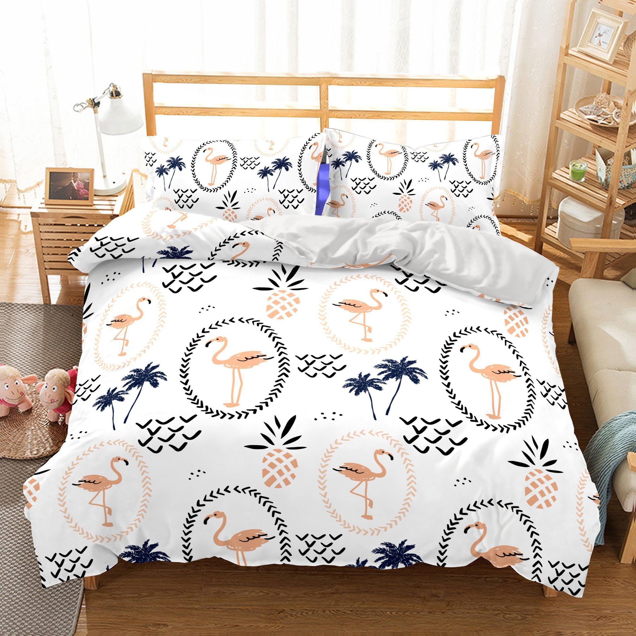 Flamingo Christmas Bedding Set
