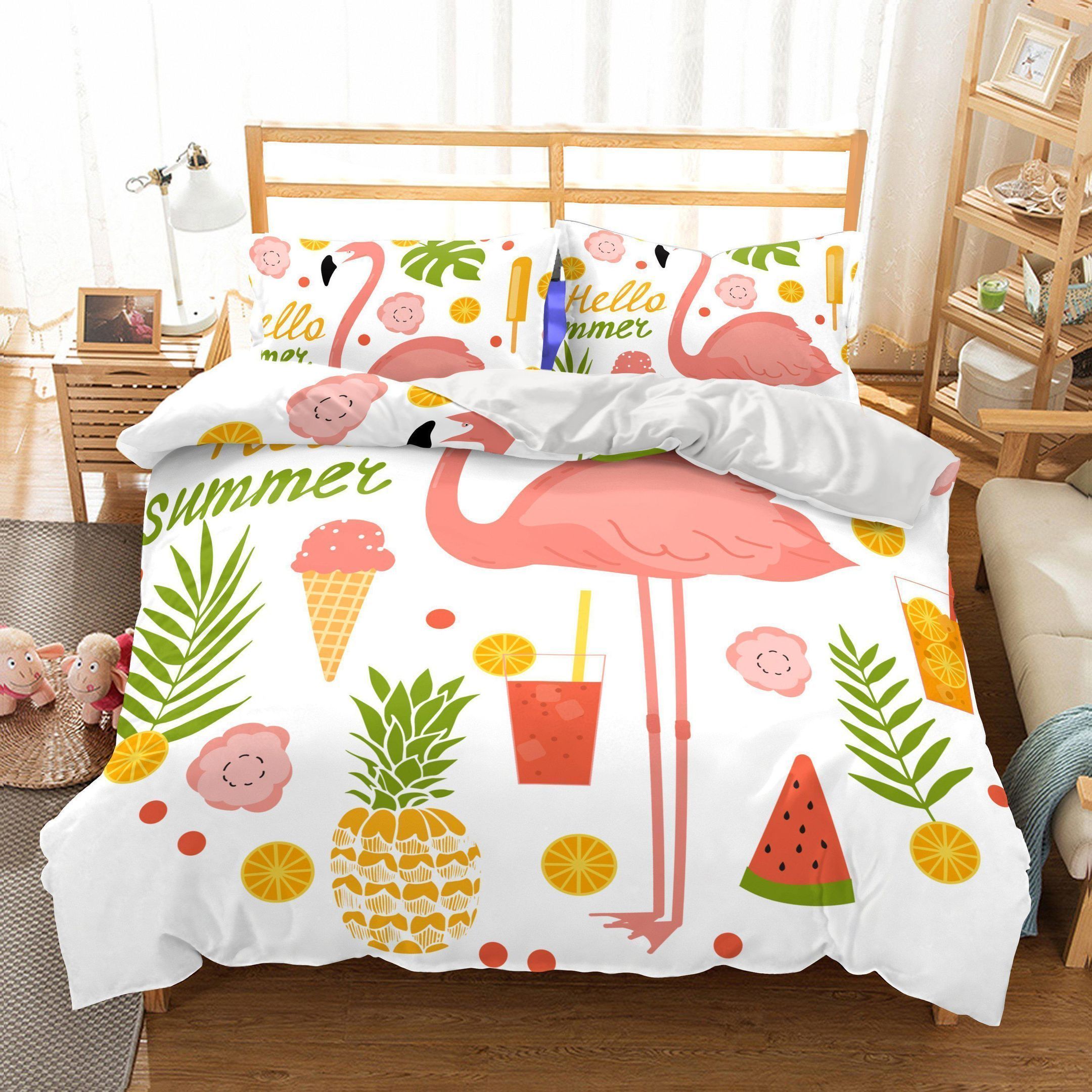 Flamingo Christmas Bedding Set