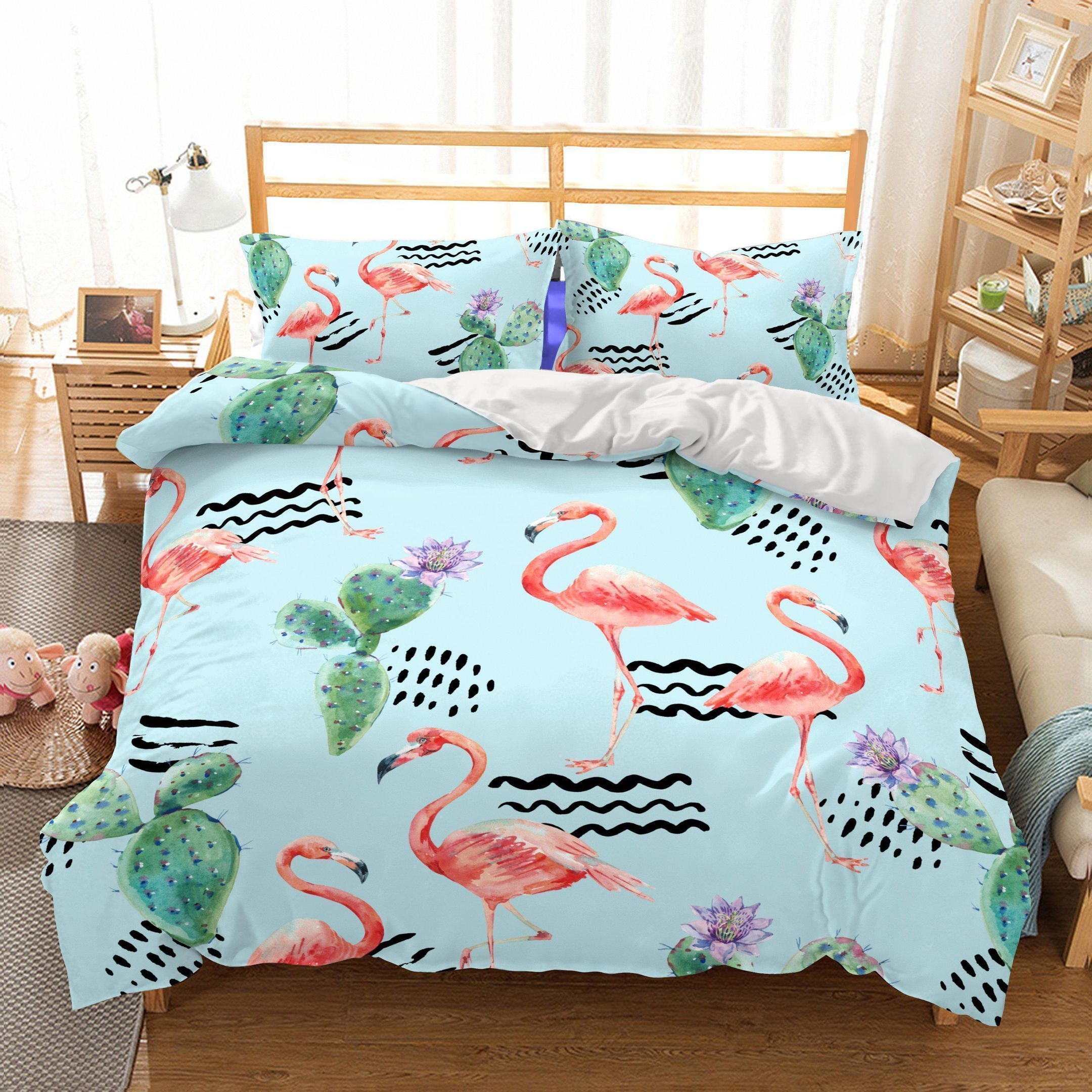 Flamingo Christmas Bedding Set