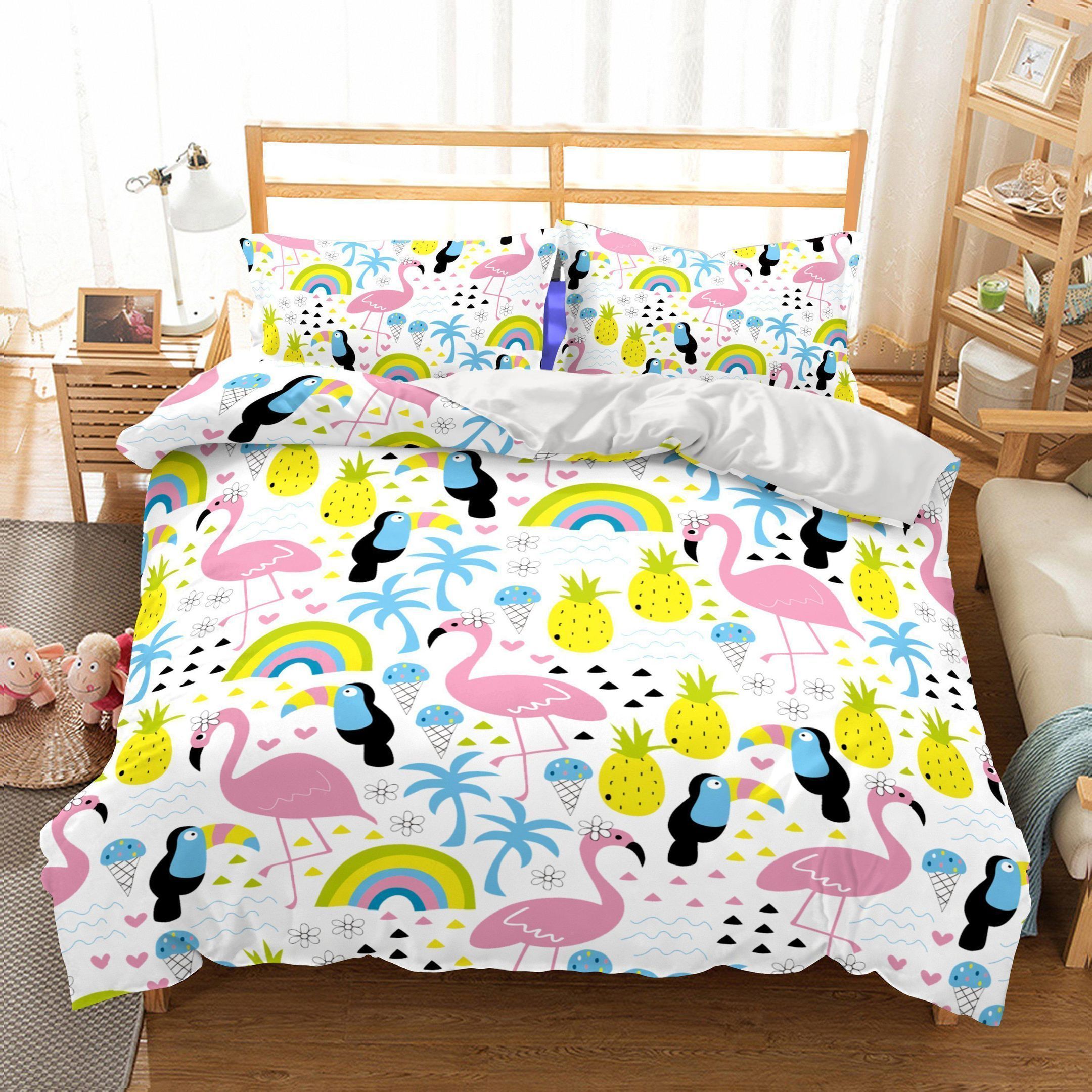 Flamingo Christmas Bedding Set