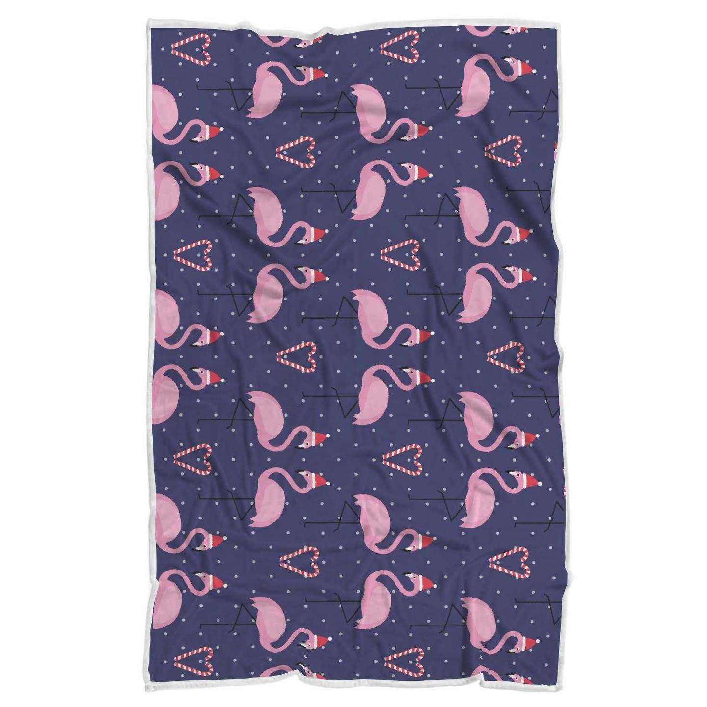 Flamingo Christmas Sherpa Fleece Blanket