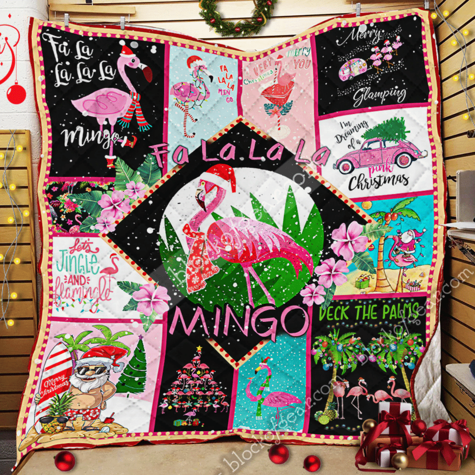 Flamingo Christmas DAC211101 Quilt Blanket