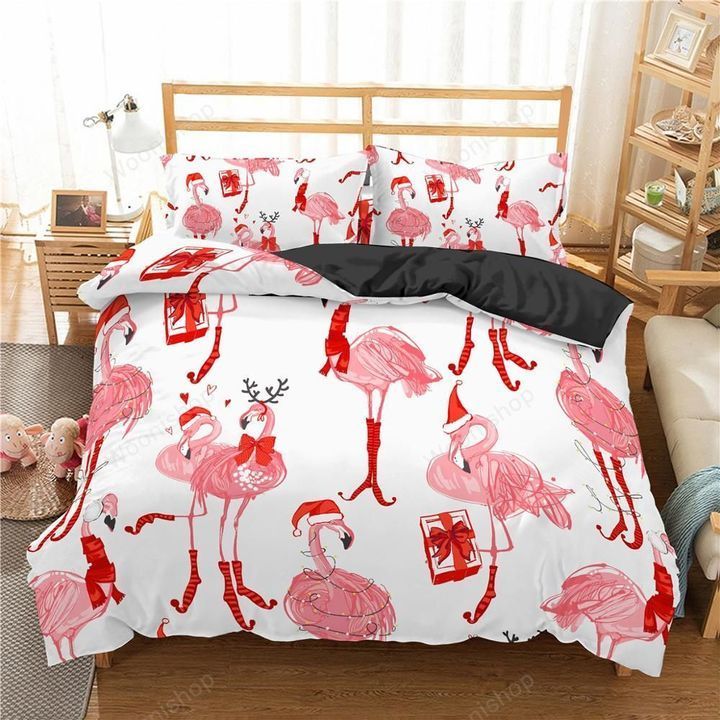 Flamingo Christmas Bedding Set