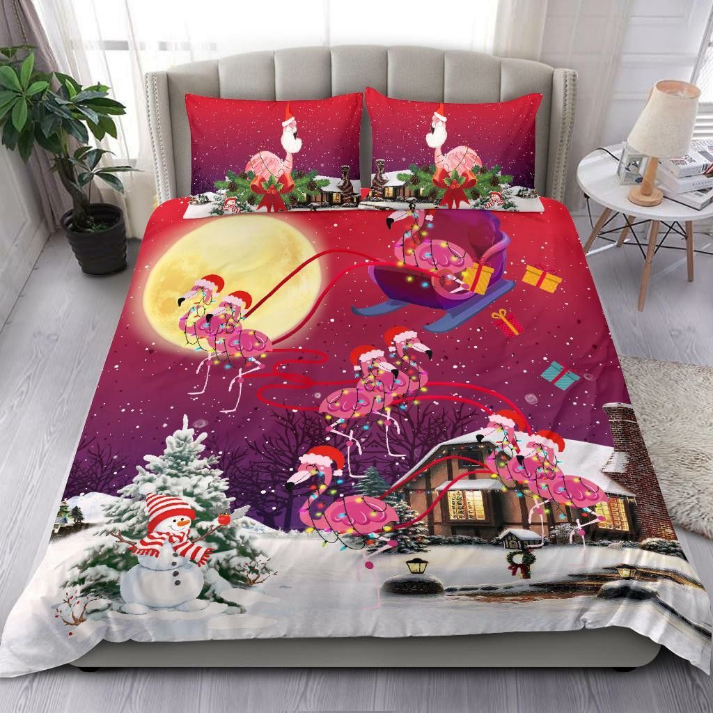 Flamingo Christmas Bedding Set