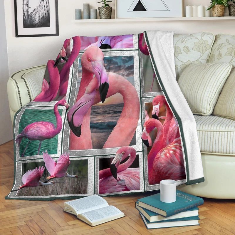 Flamingo Sherpa Fleece Blanket