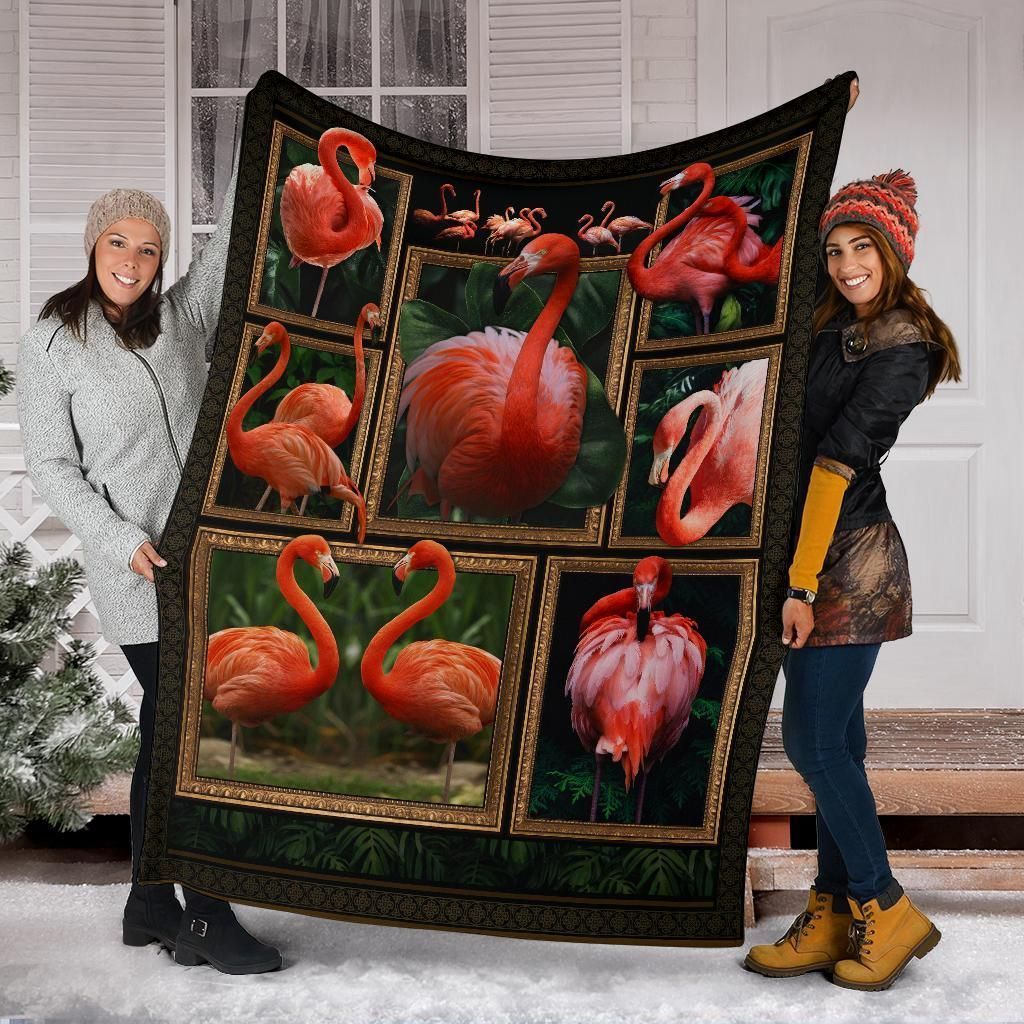 Flamingo Sherpa Fleece Blanket