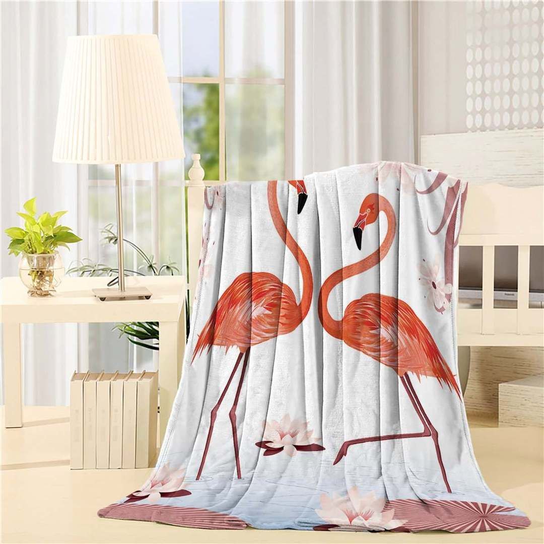 Flamingo Sherpa Fleece Blanket