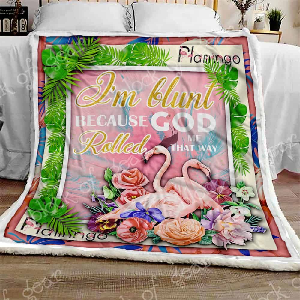 Flamingo Sherpa Fleece Blanket
