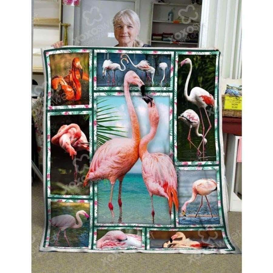 Flamingo Sherpa Fleece Blanket