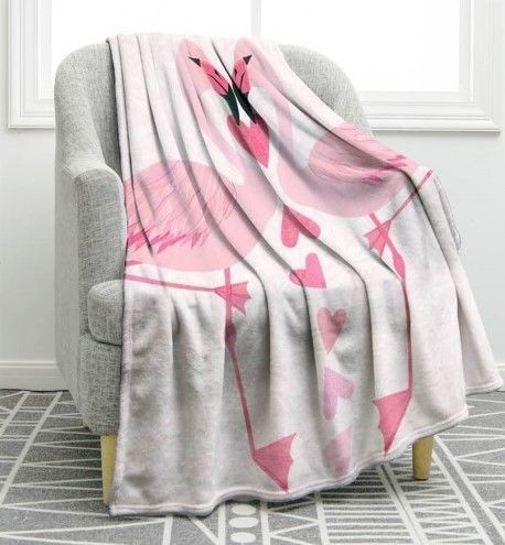 Flamingo Sherpa Fleece Blanket