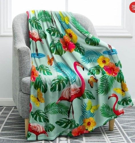 Flamingo Sherpa Fleece Blanket
