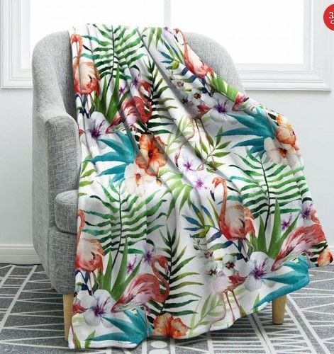 Flamingo Sherpa Fleece Blanket