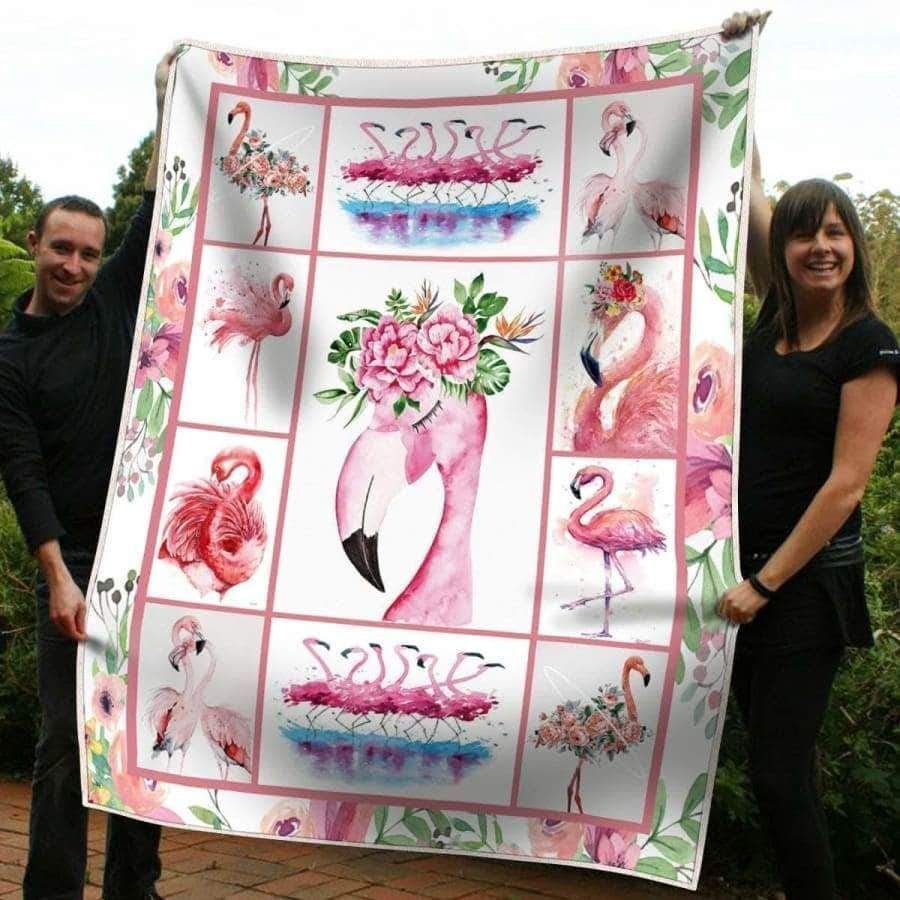 Flamingo Sherpa Fleece Blanket