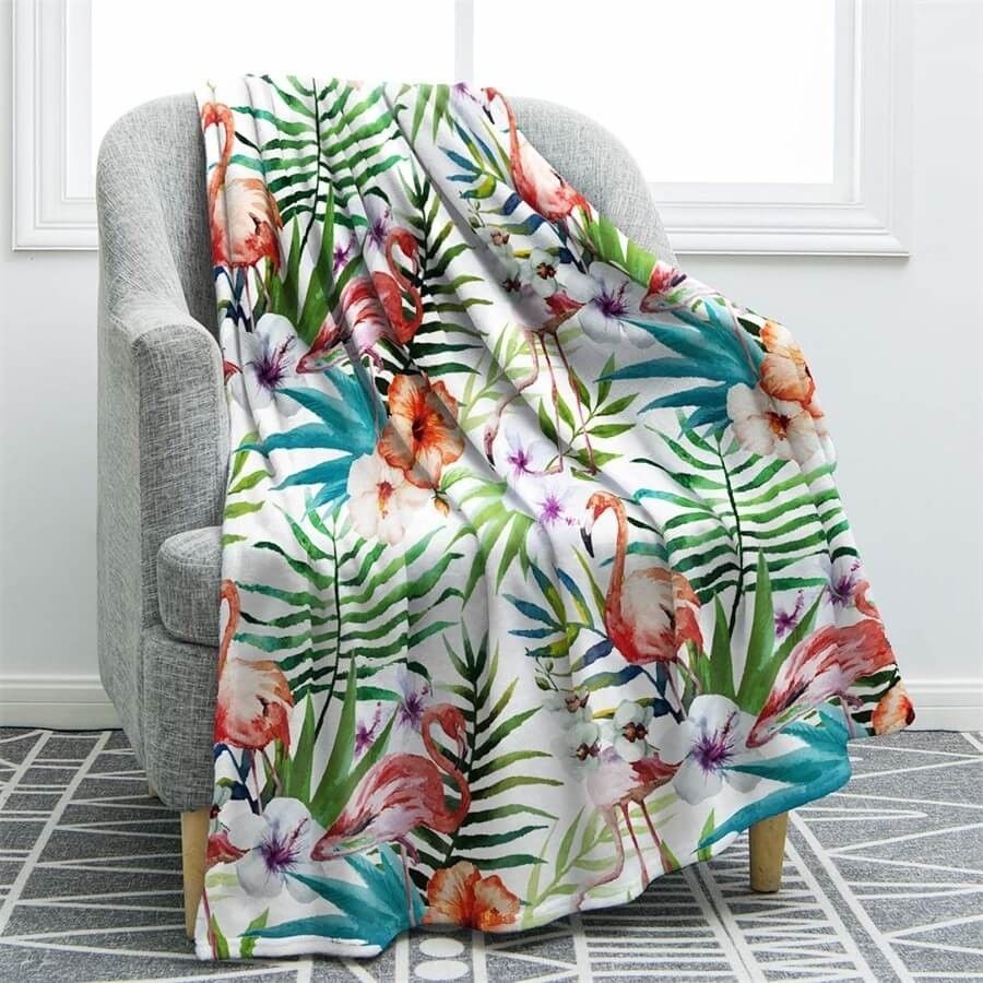 Flamingo Sherpa Fleece Blanket