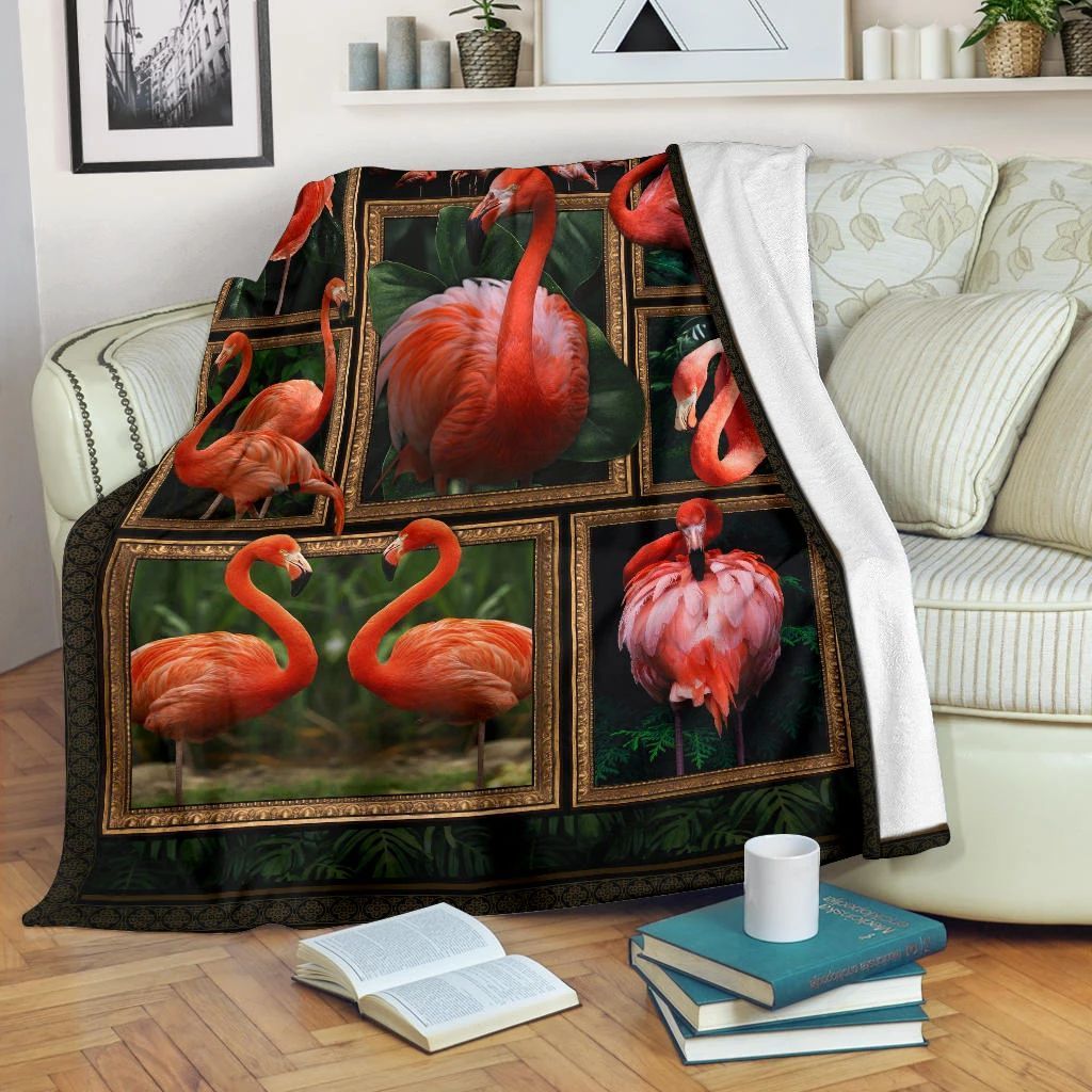 Flamingo Sherpa Fleece Blanket
