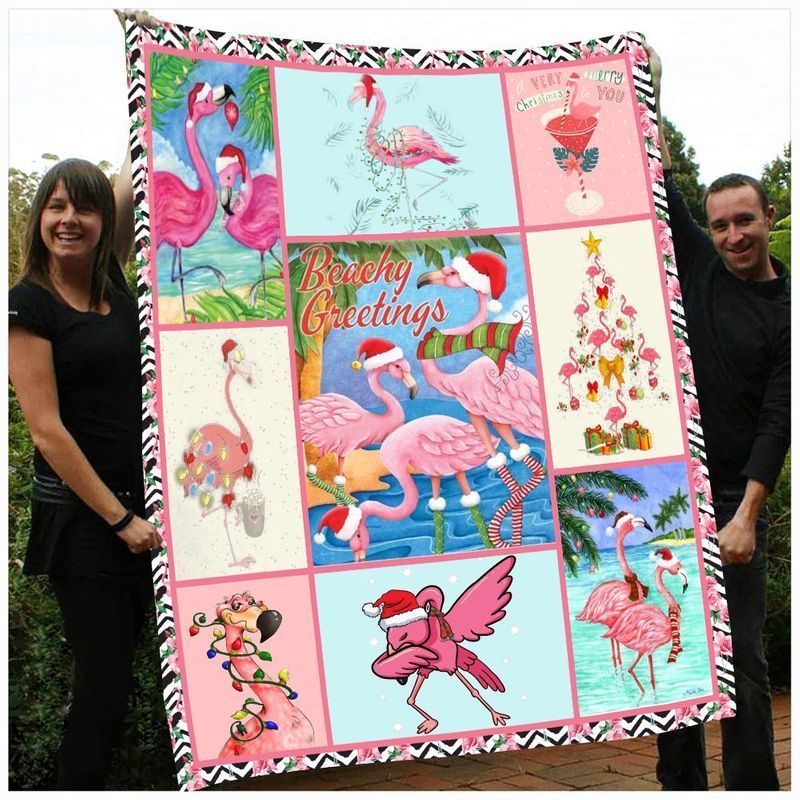 Flamingo Sherpa Fleece Blanket
