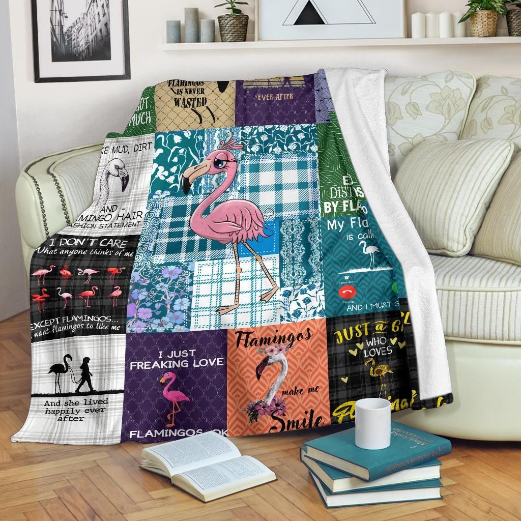 Flamingo Sherpa Fleece Blanket